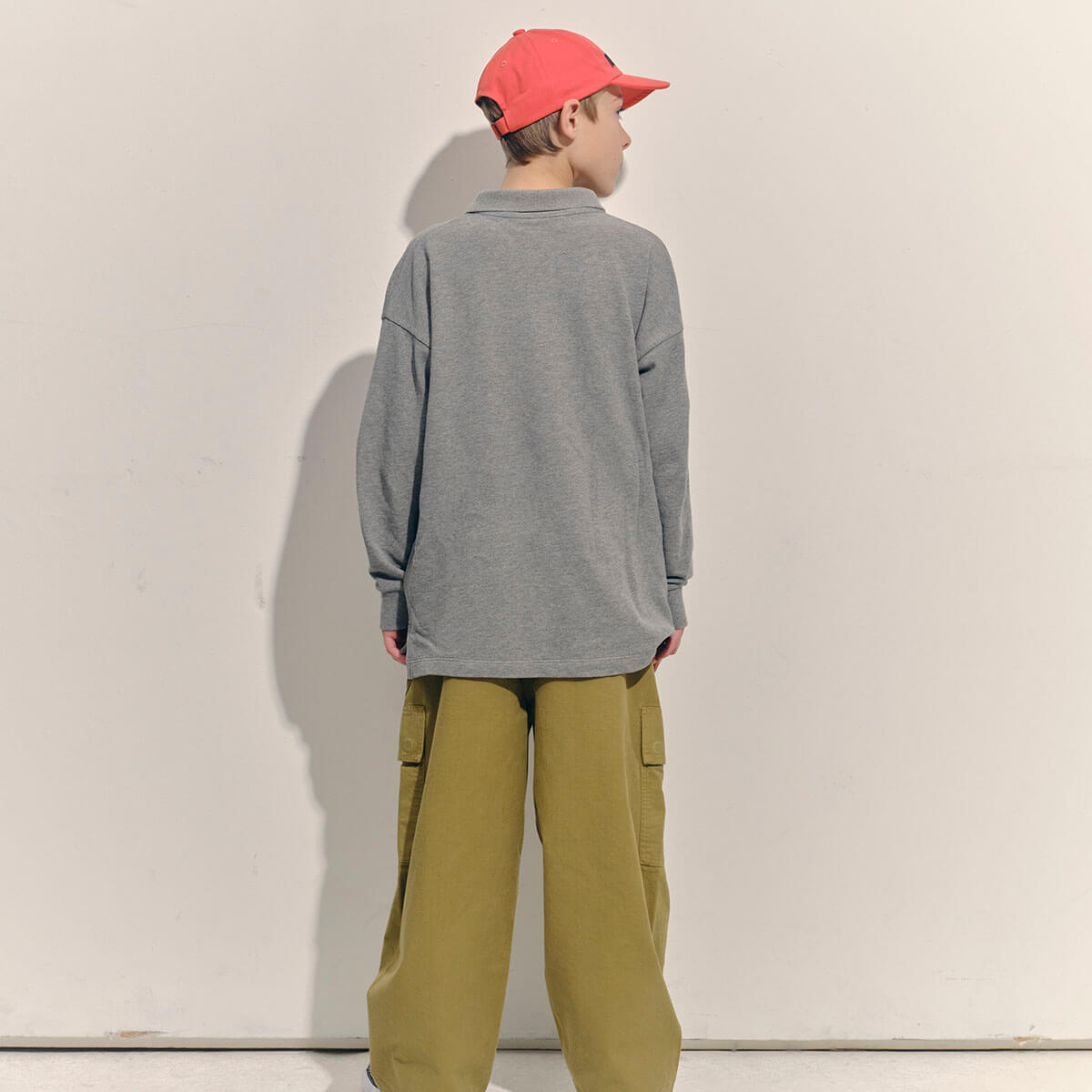 Polo Sweatshirt in Grey Melange by Main Story