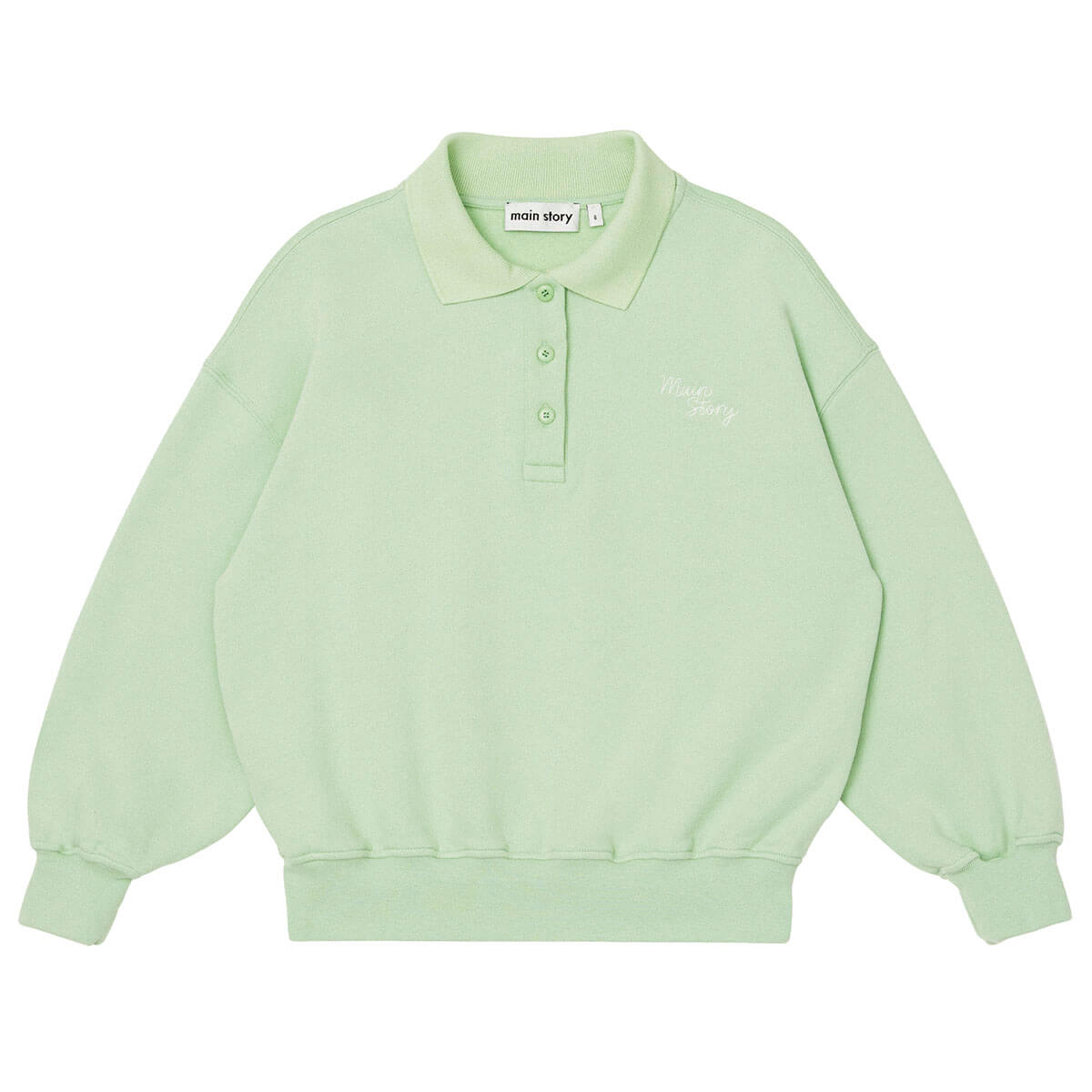 Polo Sweatshirt in Matcha by Main Story