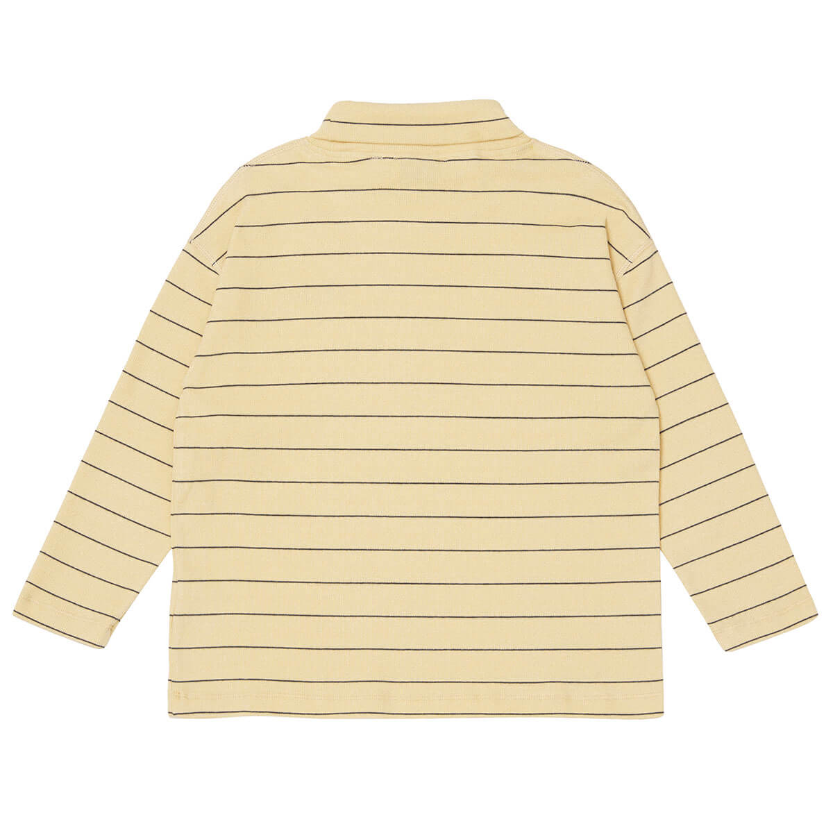 Roll Neck Rib Top in Banana Stripe by Main Story