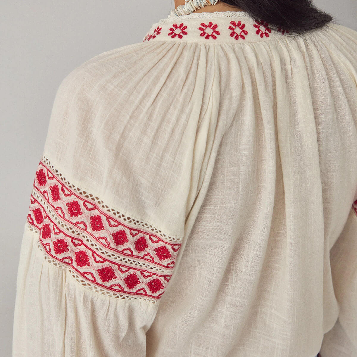 Antonella Blouse in Cranberry by Maison Hotel