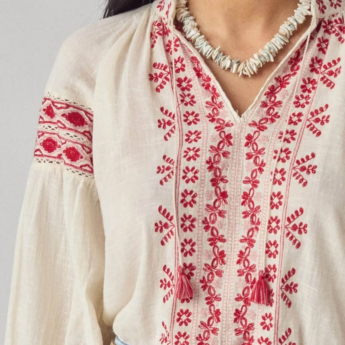 Antonella Blouse in Cranberry by Maison Hotel