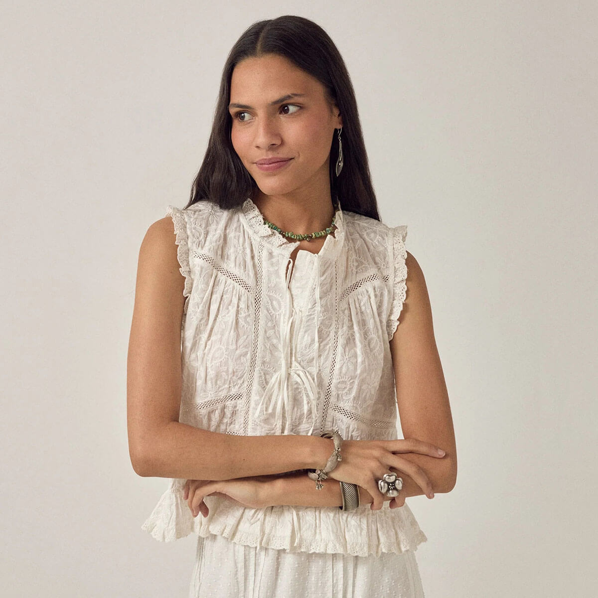 Camila Top in Full Moon by Maison Hotel