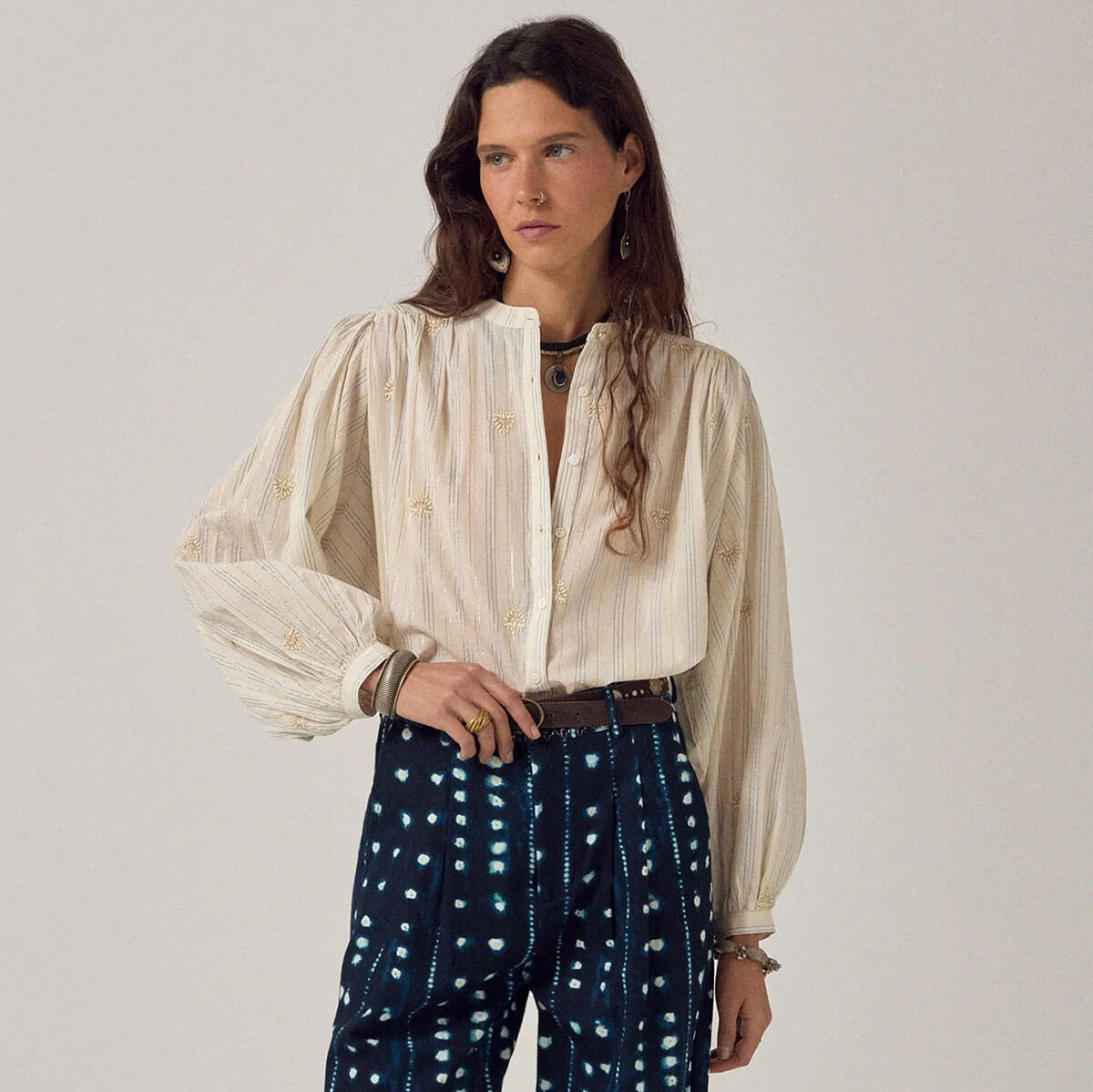 Caroline Blouse in Off White by Maison Hotel
