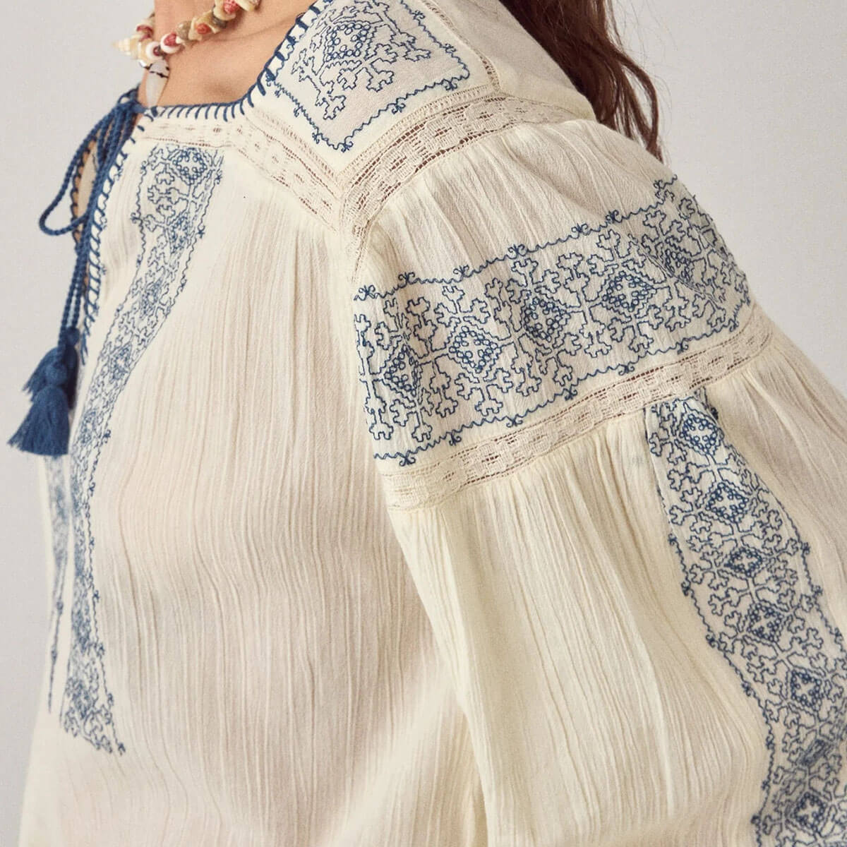 Claudia Blouse in Lapis Lazuli by Maison Hotel