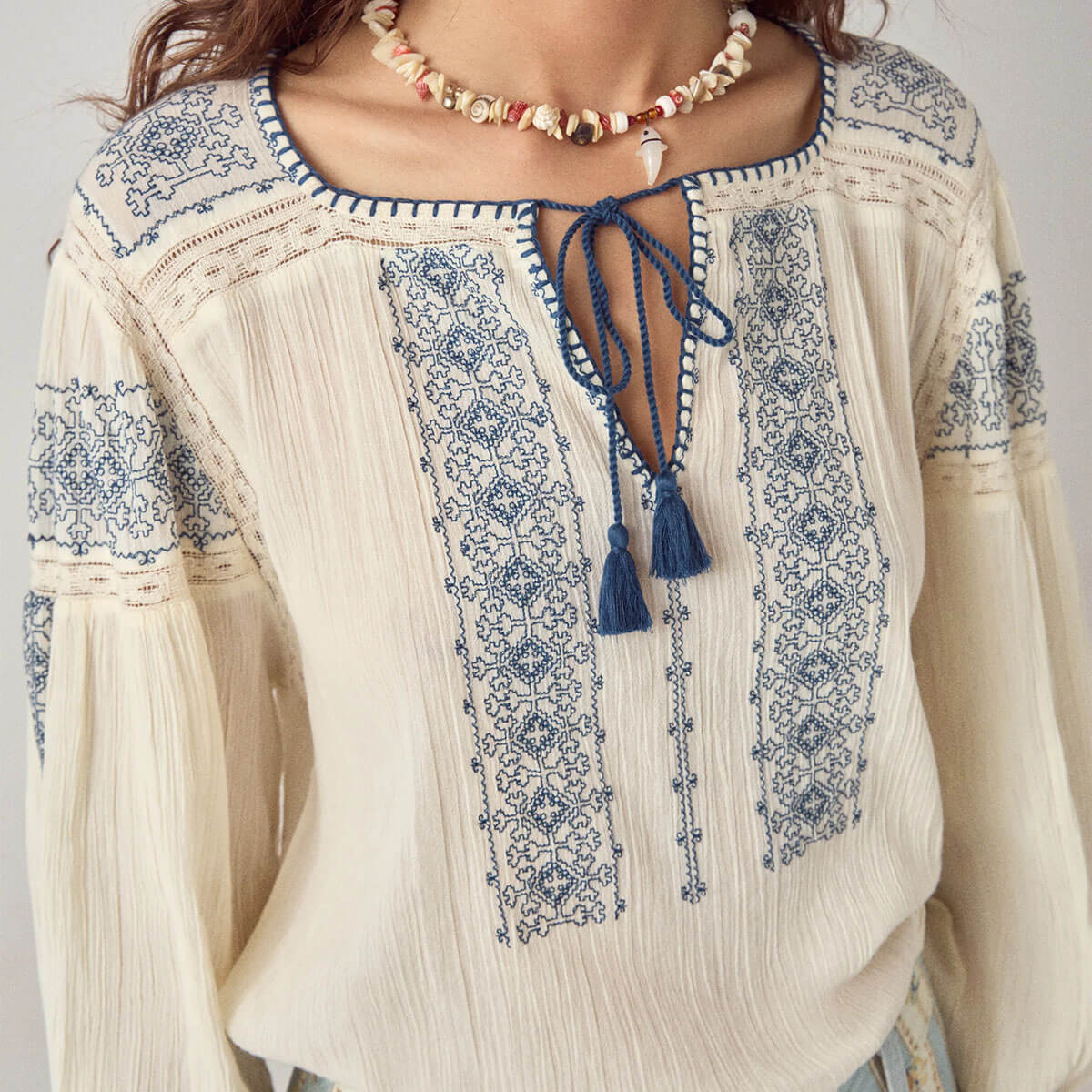 Claudia Blouse in Lapis Lazuli by Maison Hotel