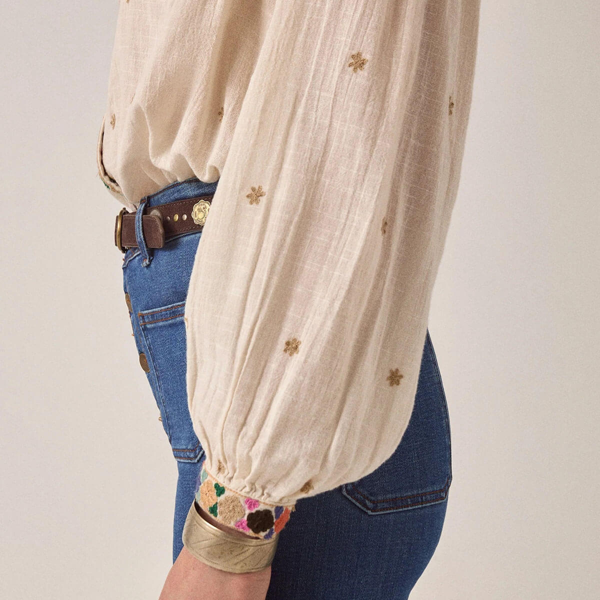 Cleo Blouse in Off White by Maison Hotel