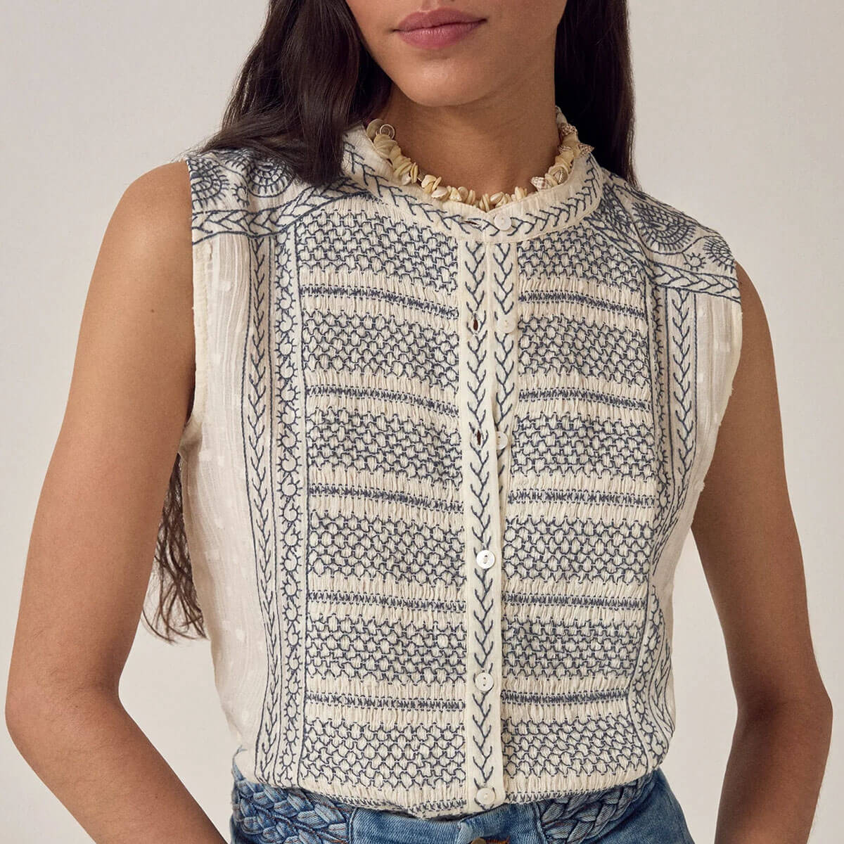 Irina Blouse in Lapis Lazuli by Maison Hotel
