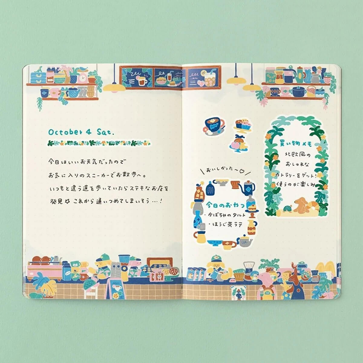 Coffee Shop Yuru Log B6 Notebook by Midori