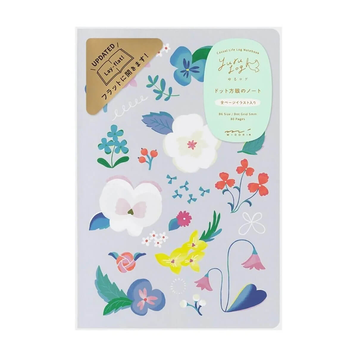 Floral Yuru Log B6 Notebook by Midori