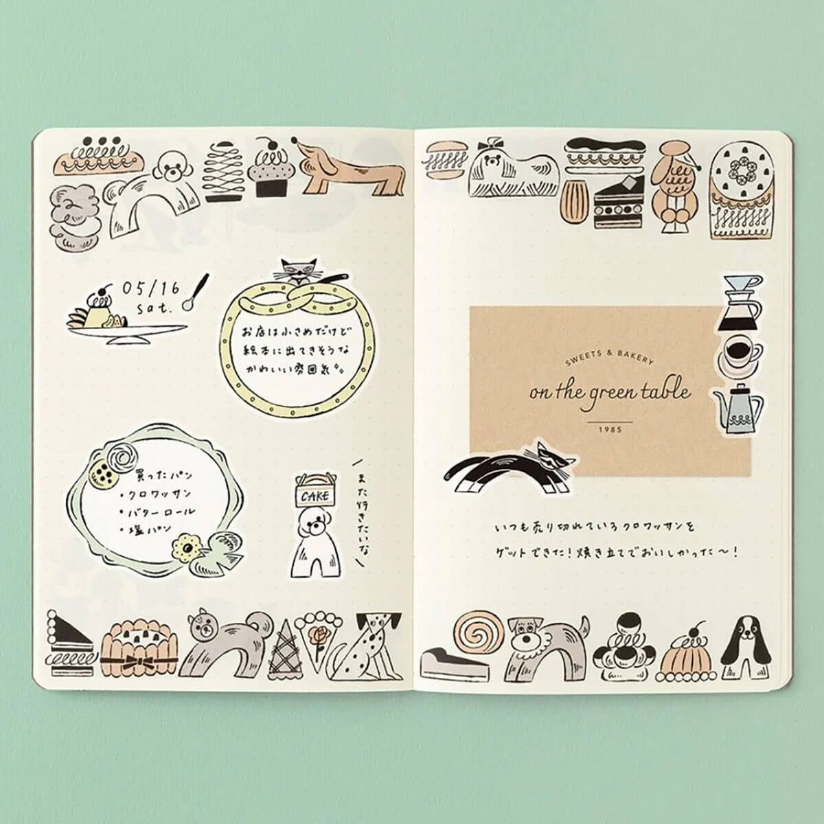 Sweets & Animals Yuru Log B6 Notebook by Midori