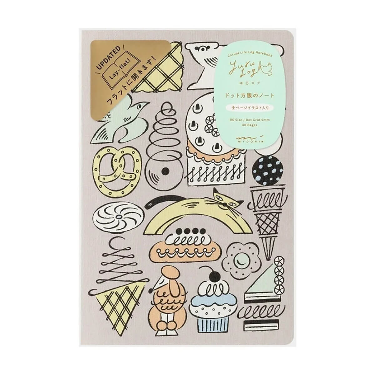 Sweets & Animals Yuru Log B6 Notebook by Midori