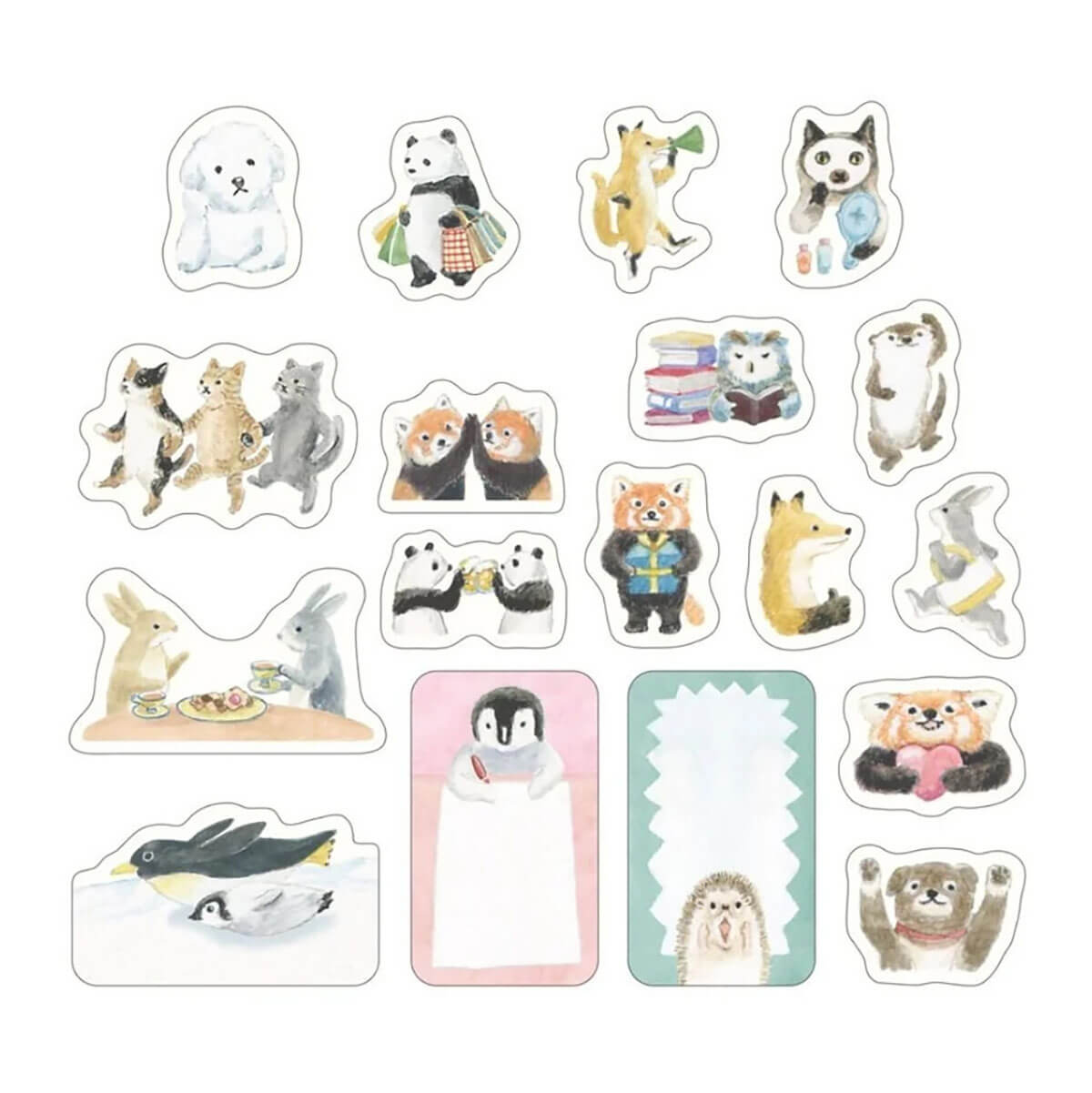 Animal Emotions Yuru Log Roll Stickers by Midori