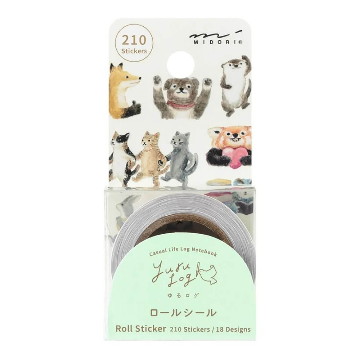 Animal Emotions Yuru Log Roll Stickers by Midori
