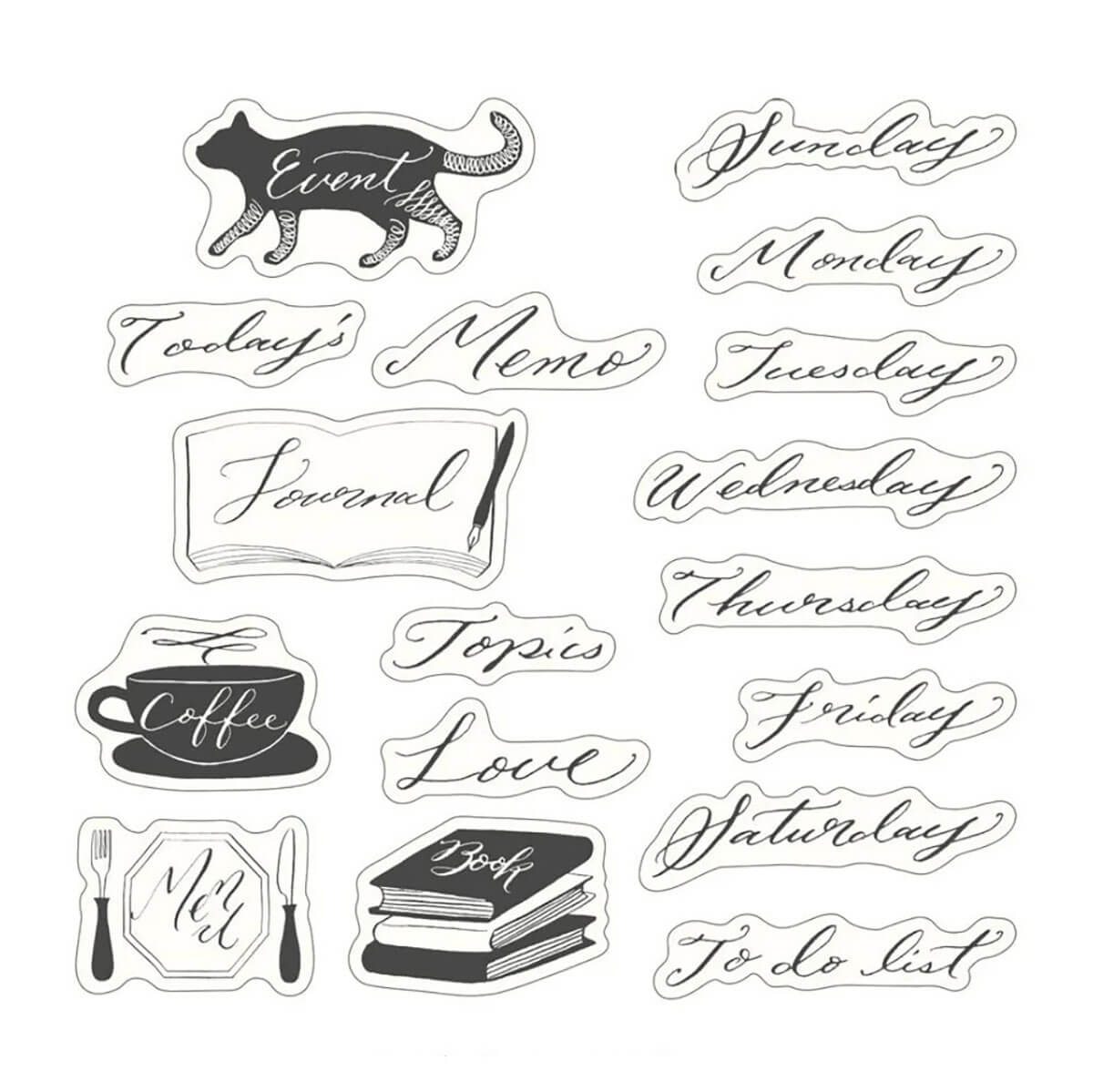 Calligraphy Yuru Log Roll Stickers by Midori