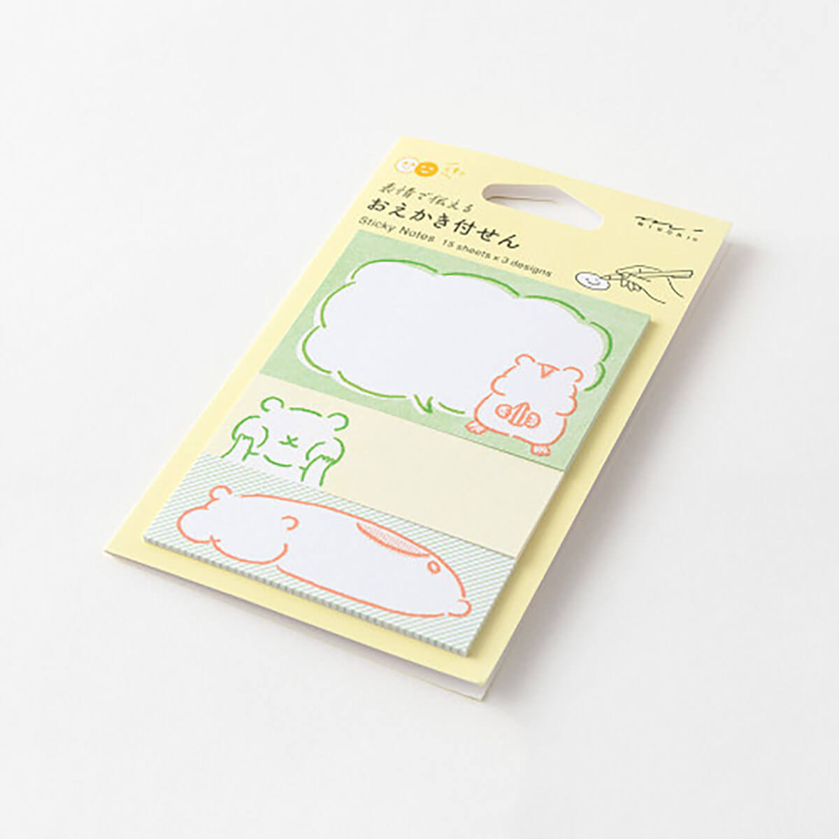 Drawing Hamster Sticky Notes by Midori