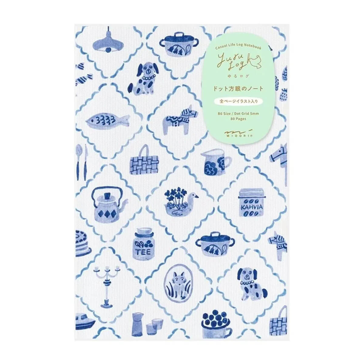 Blue Nordic Yuru Log B6 Notebook by Midori