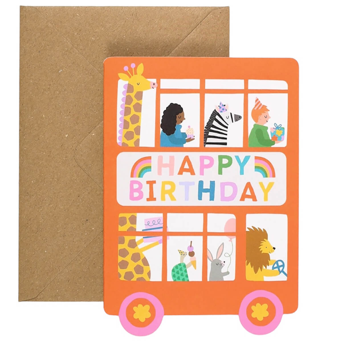 Birthday Bus Greetings Card by Mifkins