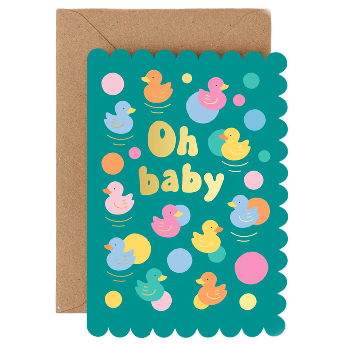 Oh Baby Rubber Duck Greetings Card by Mifkins