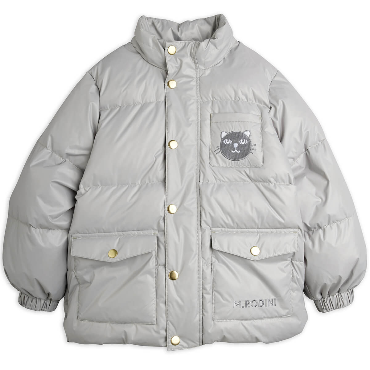 Cat Ears Heavy Puffer Jacket in Grey by Mini Rodini