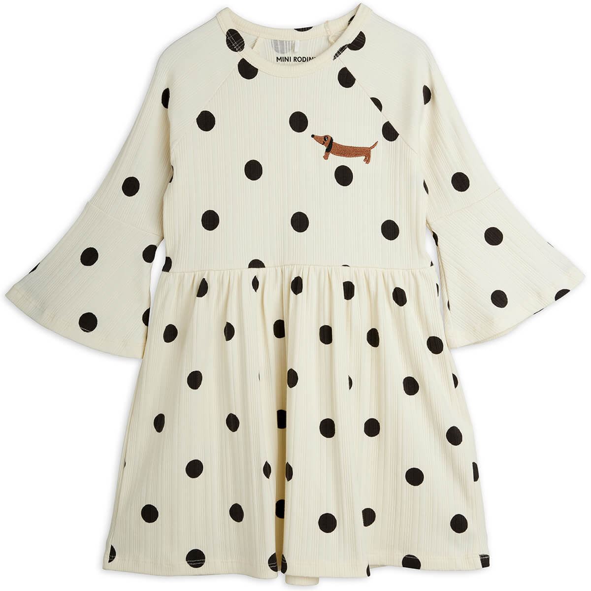 Dots Dog Dress in Off White by Mini Rodini