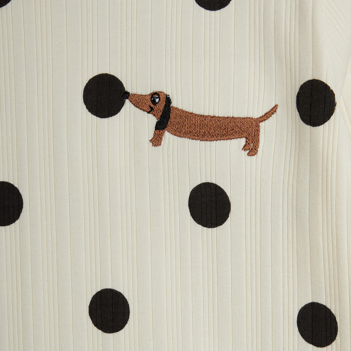 Dots Dog Tee in Off White by Mini Rodini