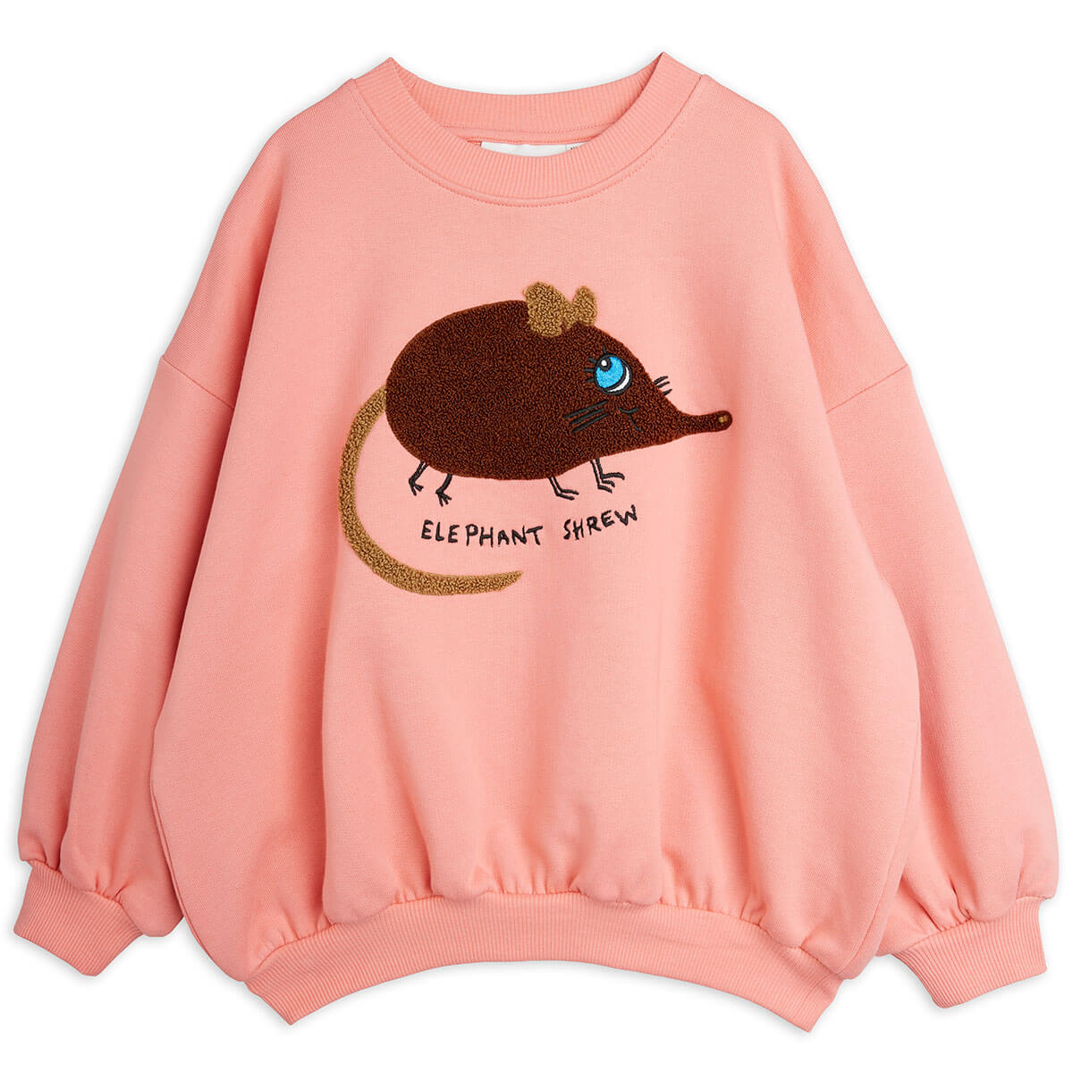 Elephant Shrew Chenille Sweatshirt in Pink by Mini Rodini