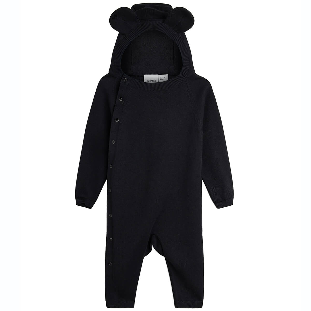 Mouse Ear Baby Jumpsuit in Black by Mini Rodini
