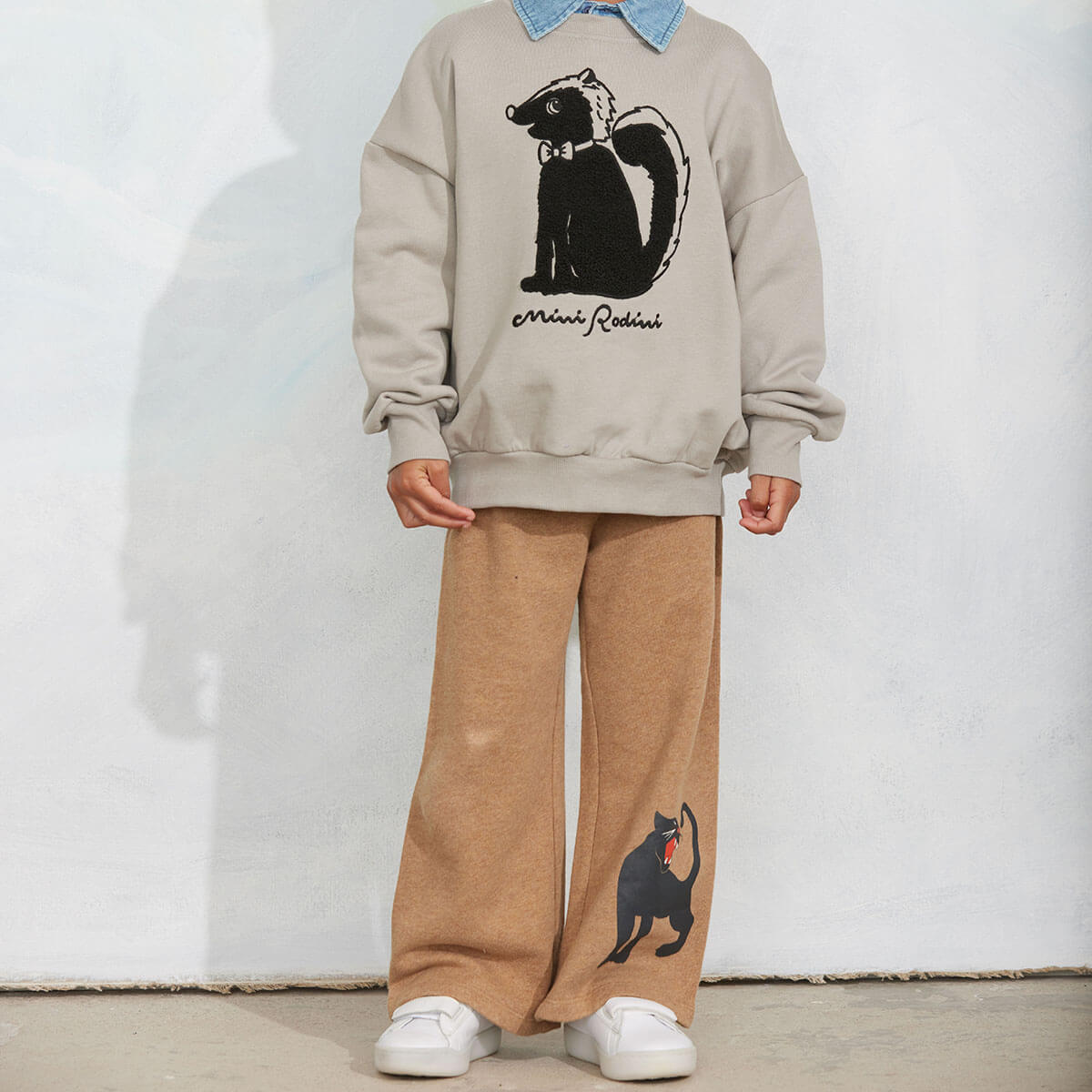 Panther Melange Sweatpants in Brown by Mini Rodini