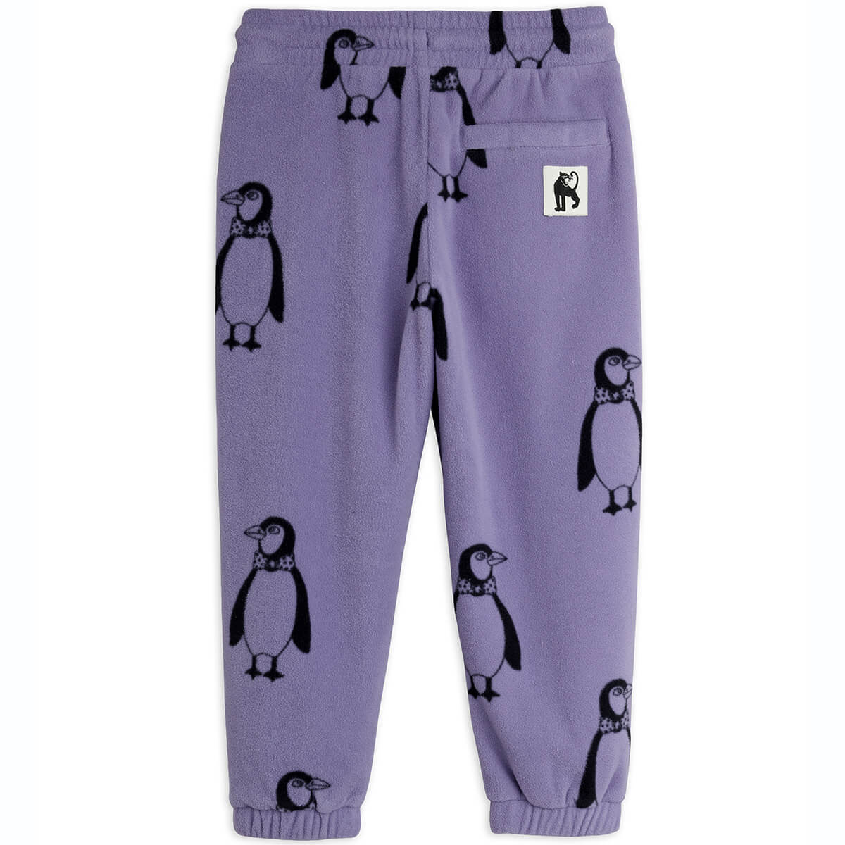 Penguin Fleece Trousers in Purple by Mini Rodini