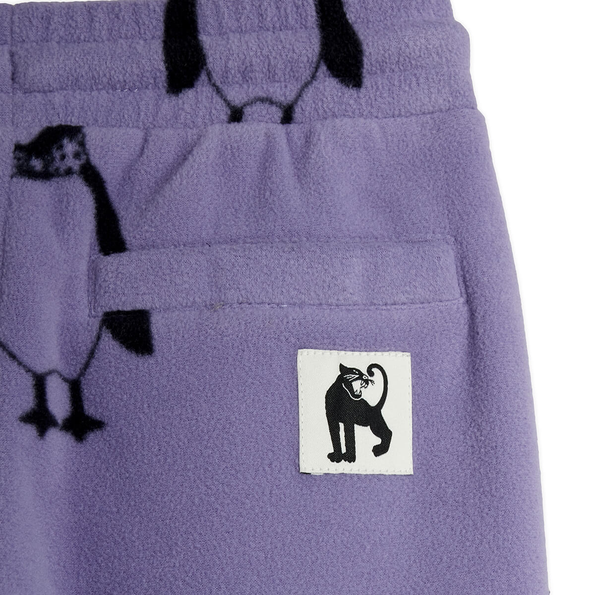 Penguin Fleece Trousers in Purple by Mini Rodini