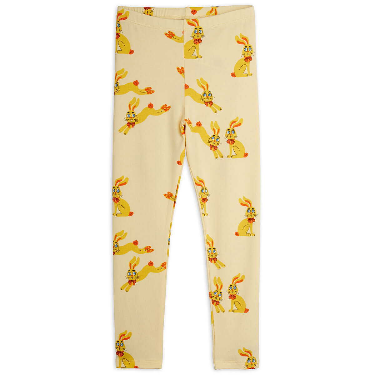Rabbits Leggings in Yellow by Mini Rodini
