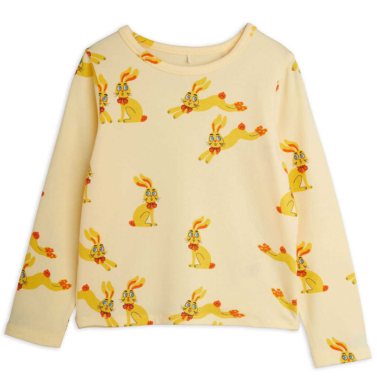 Rabbits Long Sleeve Tee in Yellow by Mini Rodini
