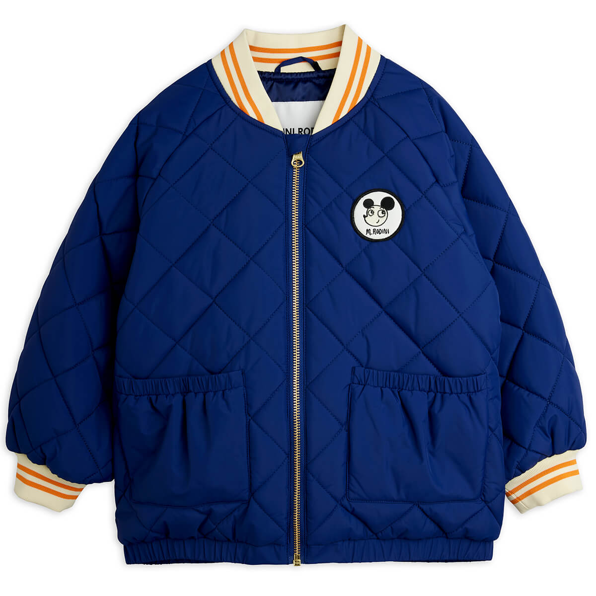 Ritzratz Patch Quilted Puffer Jacket in Blue by Mini Rodini