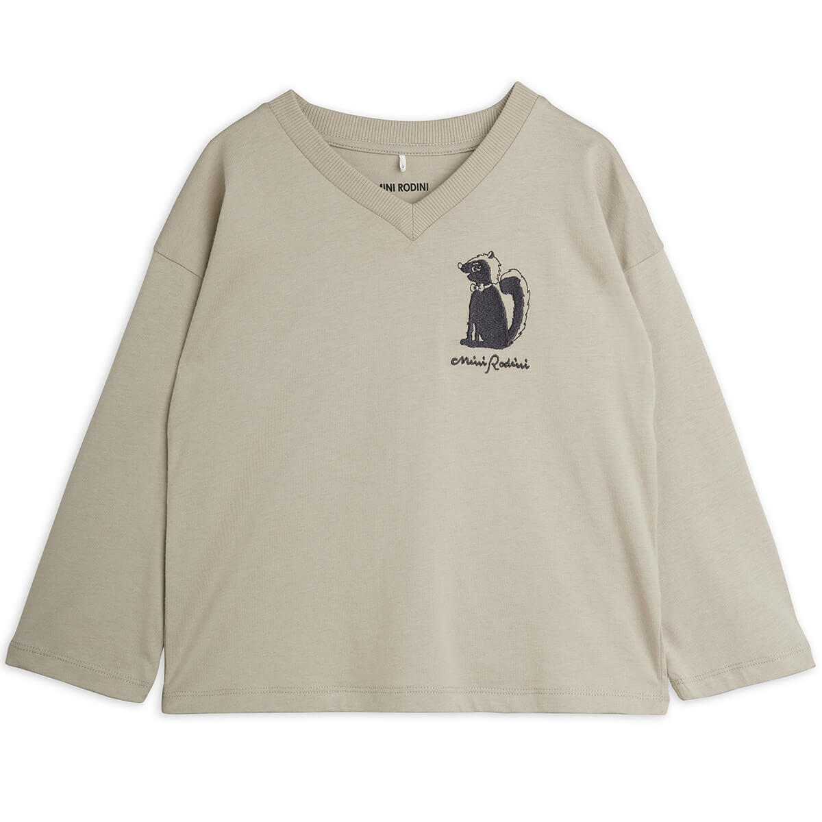 Skunk Long Sleeved Tee in Grey by Mini Rodini