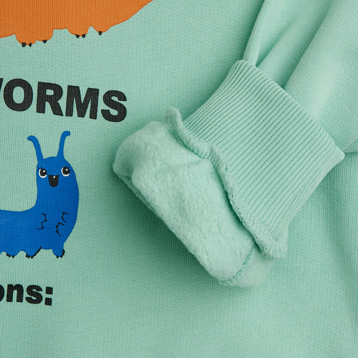 Velvet Worm Observations Sweatshirt in Green by Mini Rodini