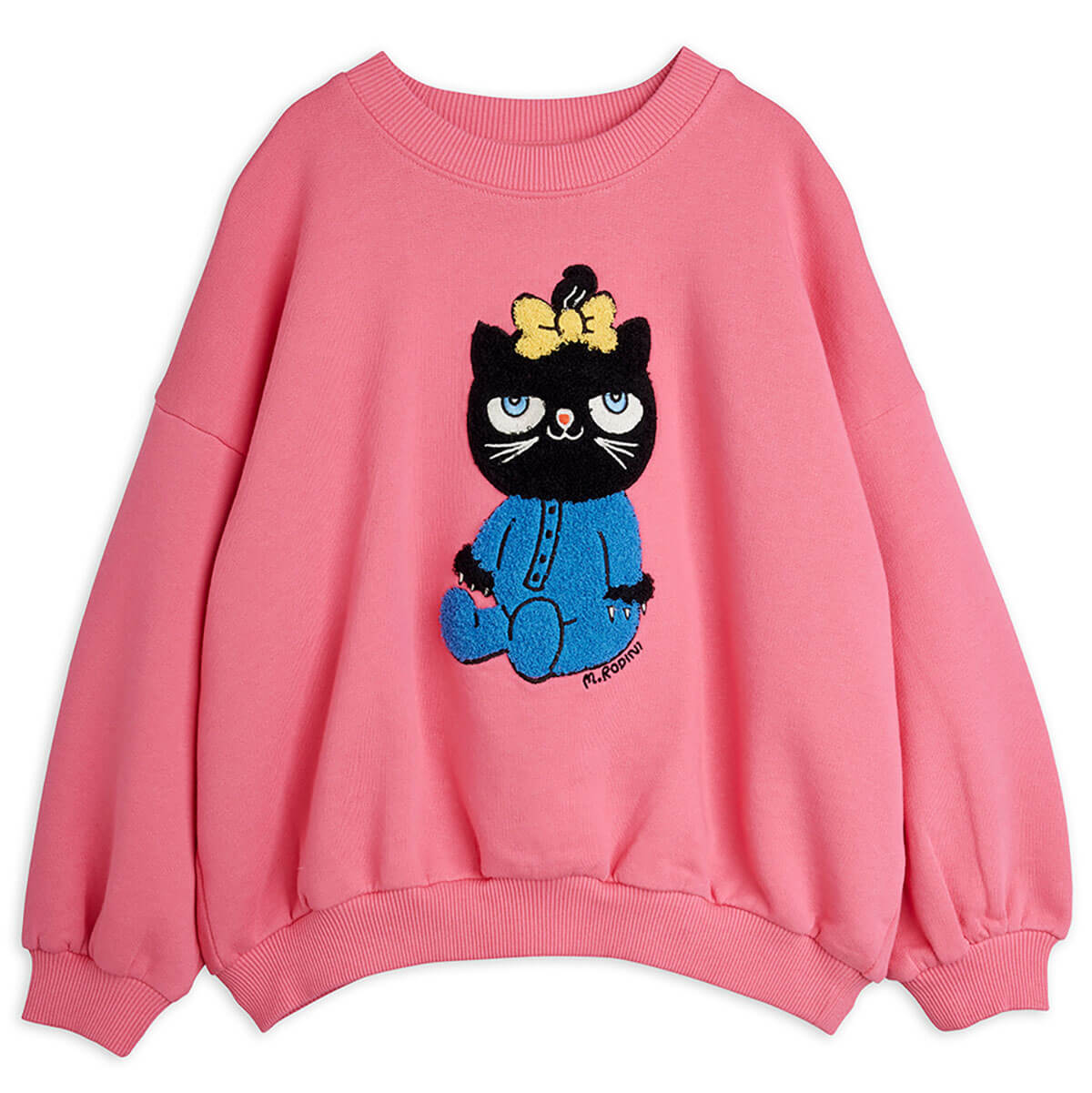 Cat Chenille Sweatshirt in Pink by Mini Rodini