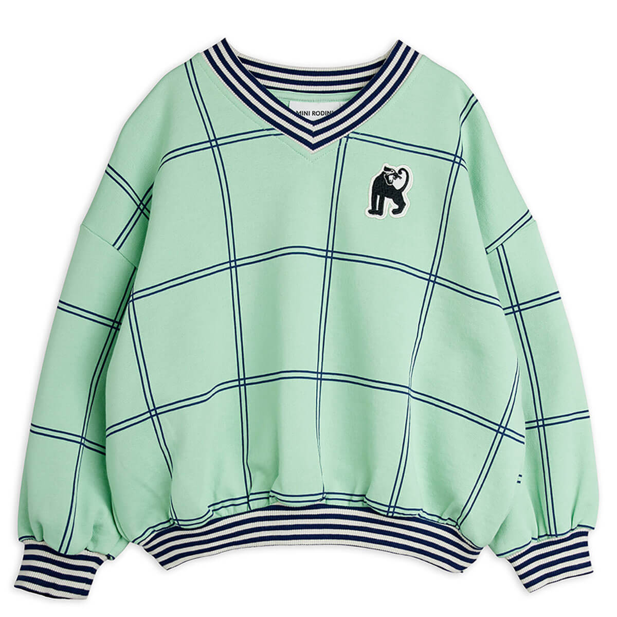 Check AOP Panther Patch Sweatshirt by Mini Rodini