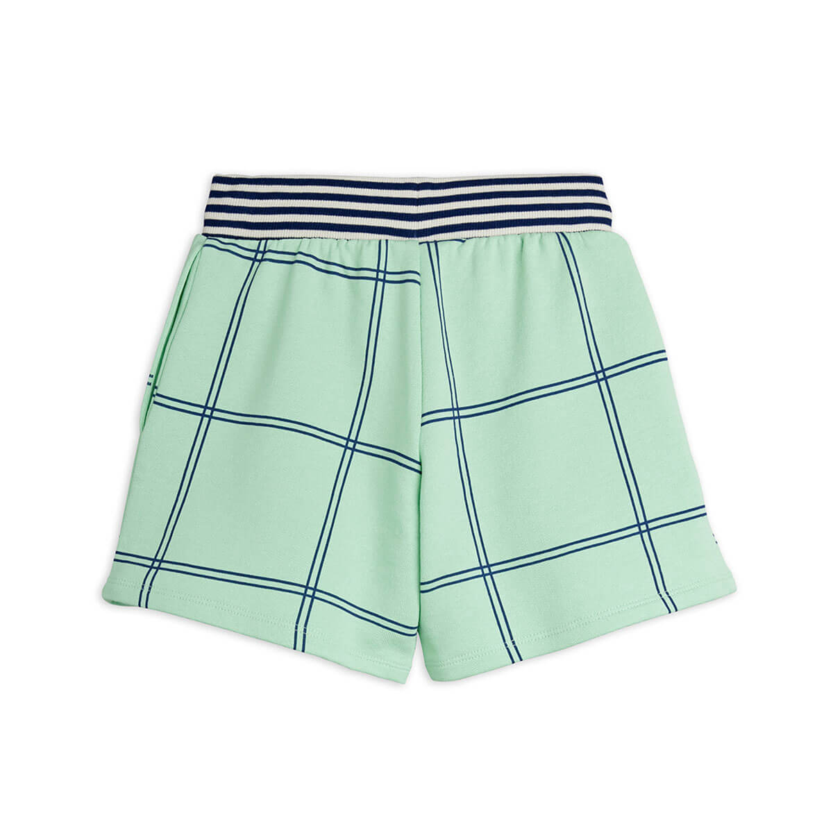 Check AOP Panther Patch Sweatshorts by Mini Rodini