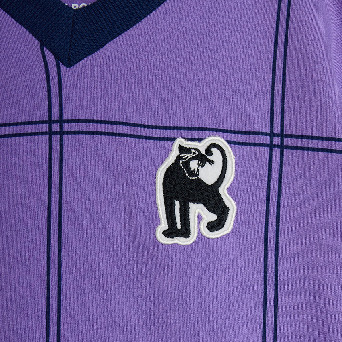 Check AOP Panther Patch Tee by Mini Rodini