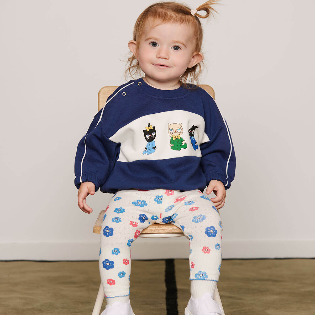 Flowers AOP Pointelle Leggings by Mini Rodini