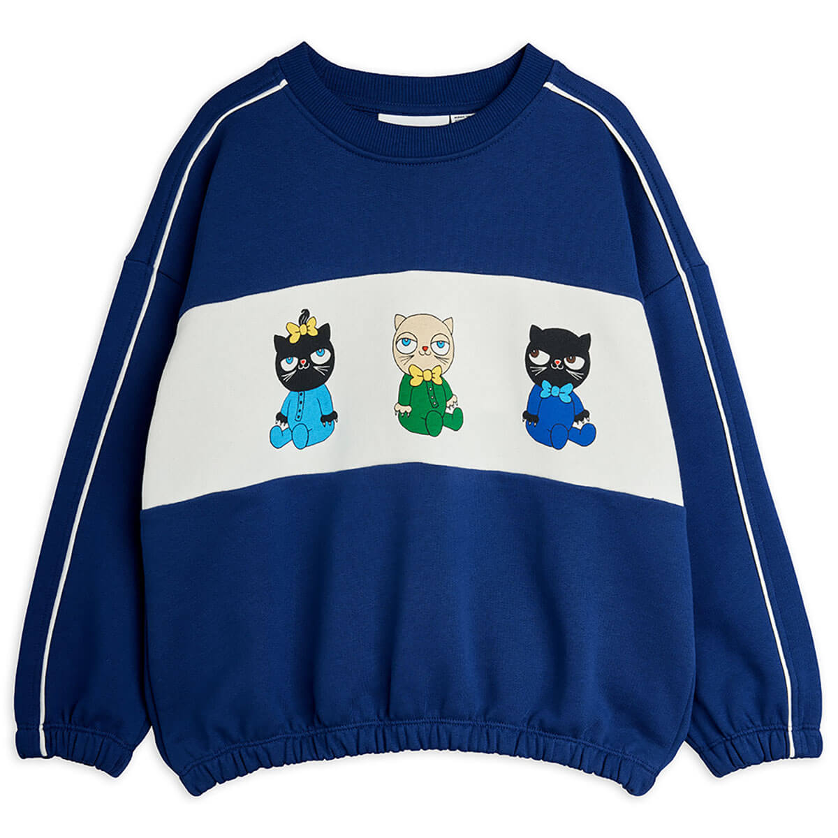 Minibabies Panel Sweatshirt in Blue by Mini Rodini
