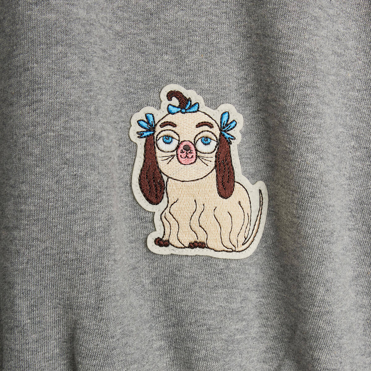 Minibabies Patches Sweatshirt in Grey by Mini Rodini