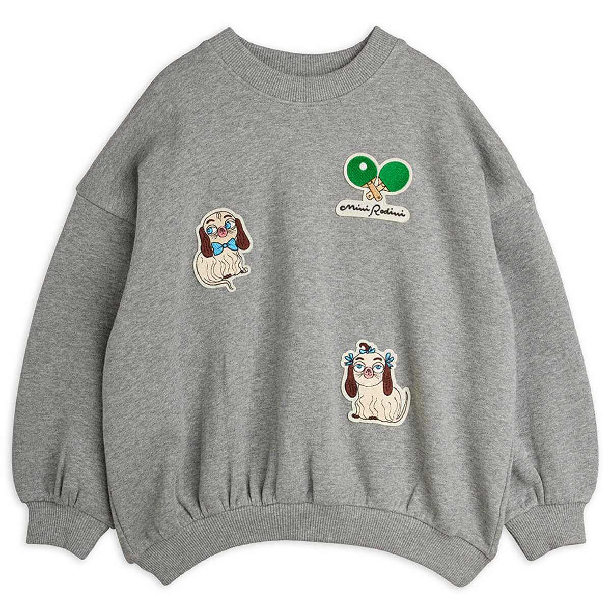 Minibabies Patches Sweatshirt in Grey by Mini Rodini