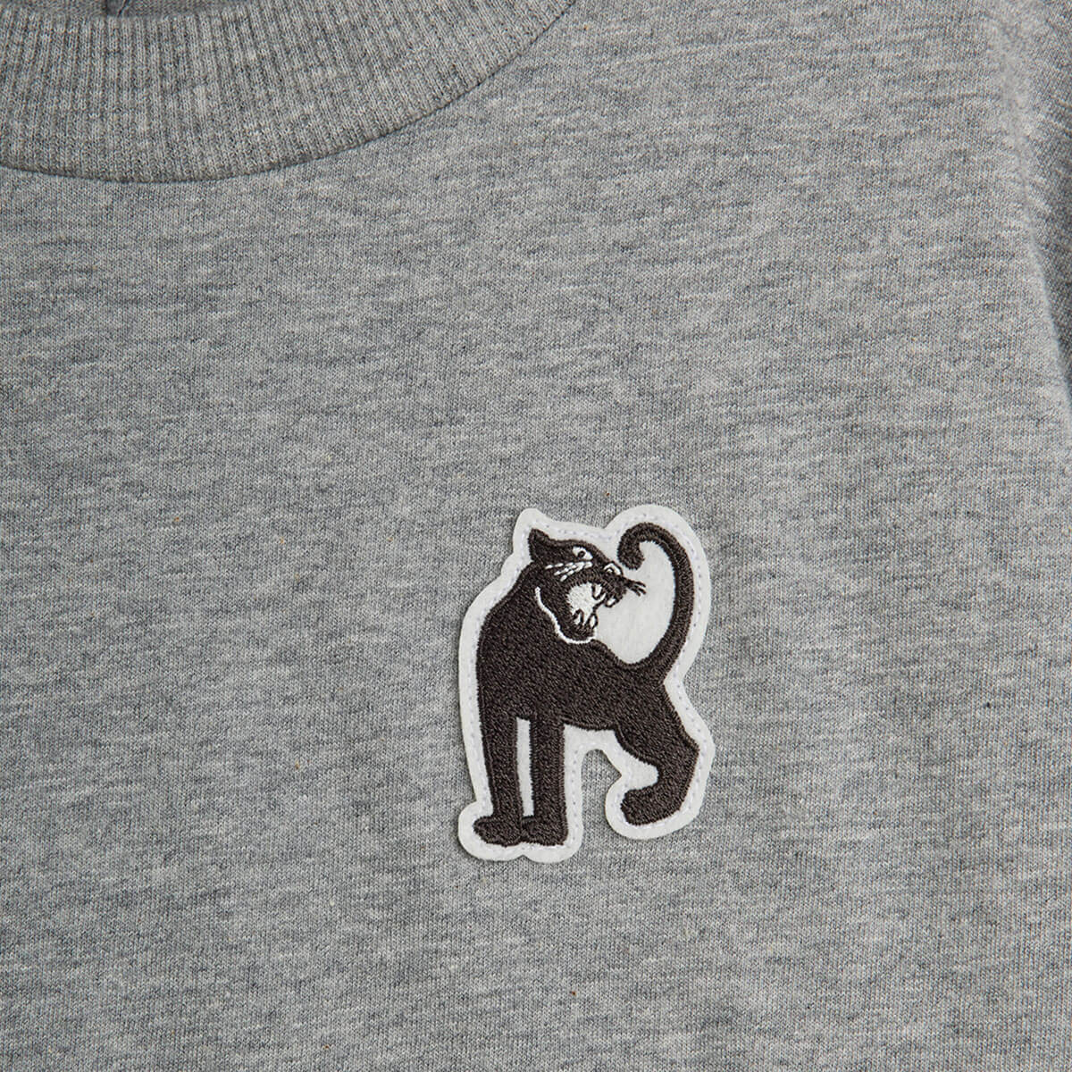 Panther Patch Tee in Grey Melange by Mini Rodini