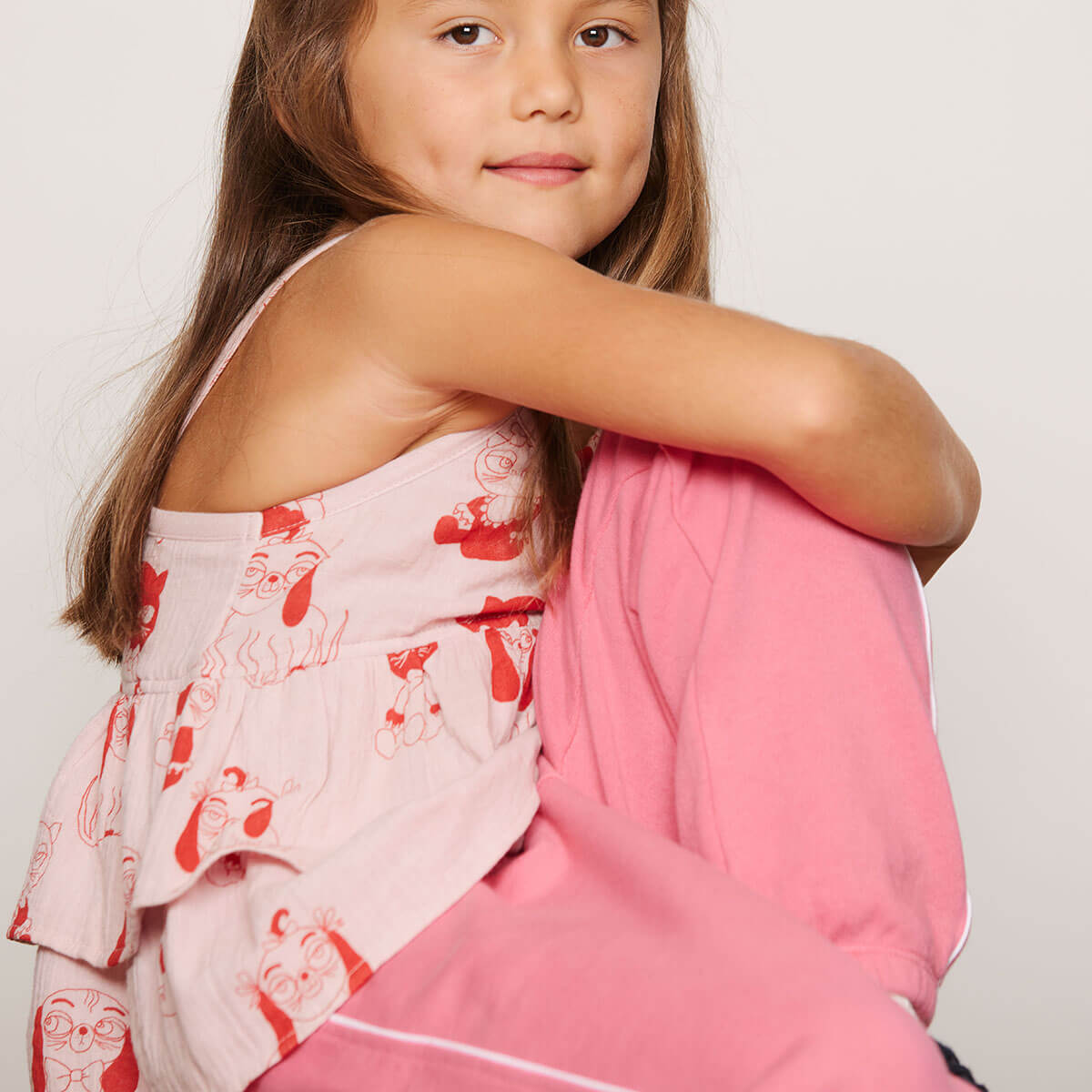 Plain Piping Sweatpants in Pink by Mini Rodini