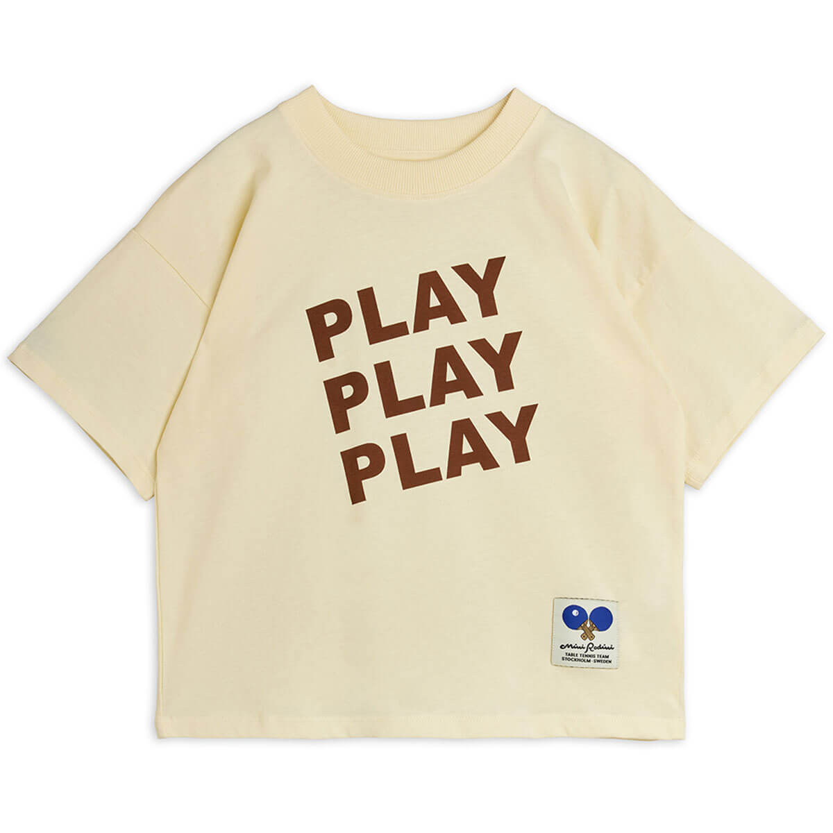 Play Tee in Off White by Mini Rodini