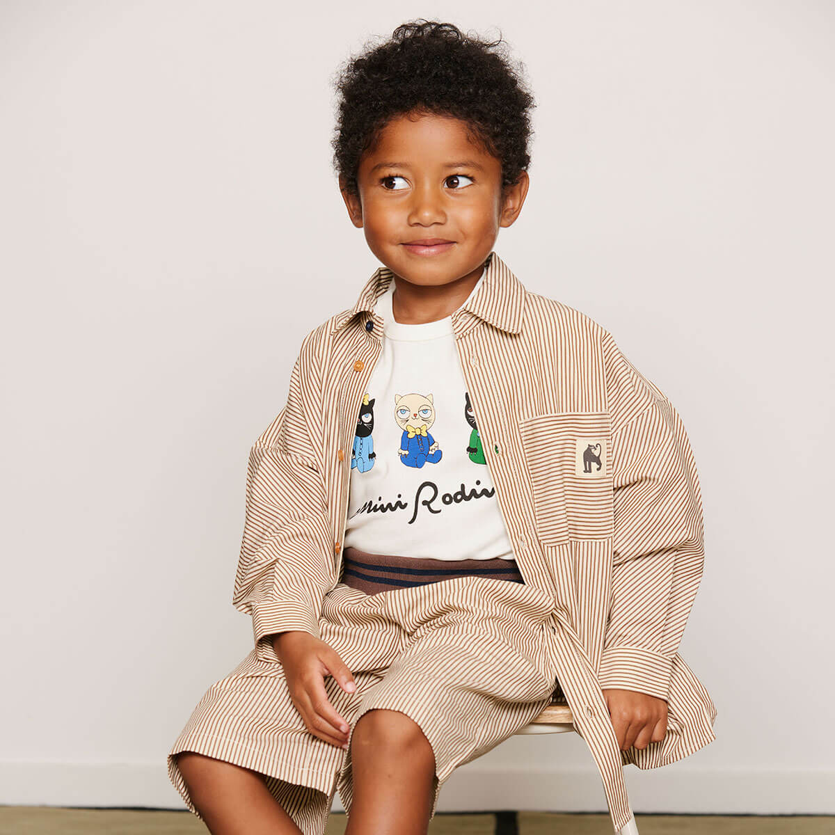 Poplin Shirt in Brown by Mini Rodini