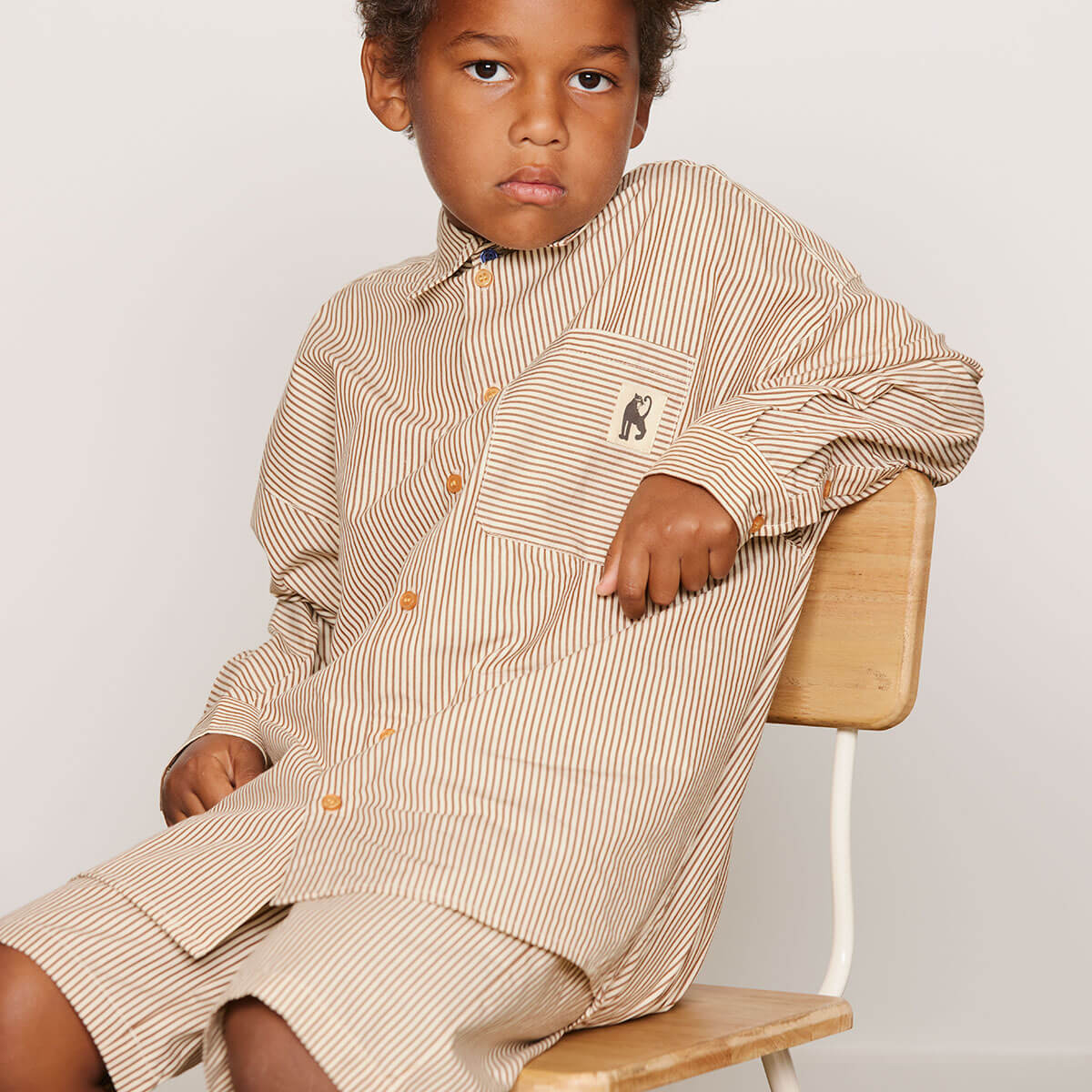 Poplin Shirt in Brown by Mini Rodini