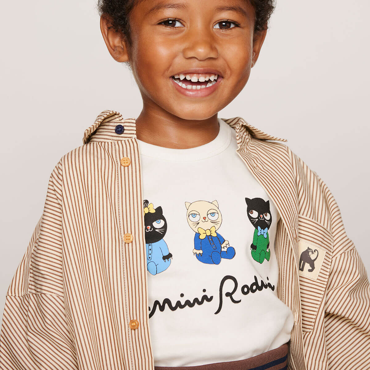 Poplin Shirt in Brown by Mini Rodini