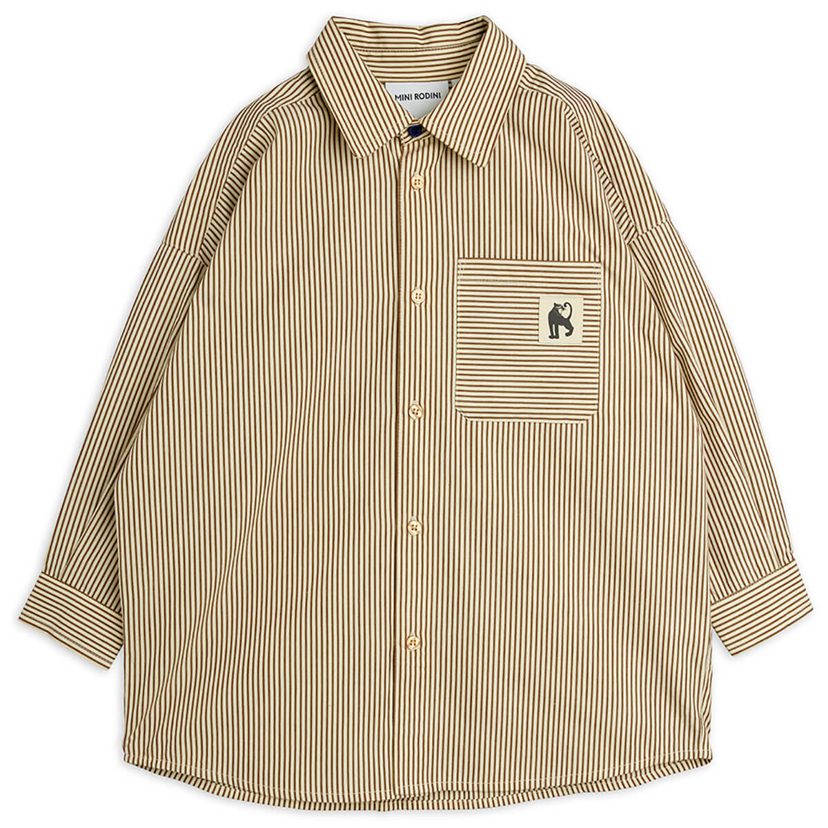 Poplin Shirt in Brown by Mini Rodini